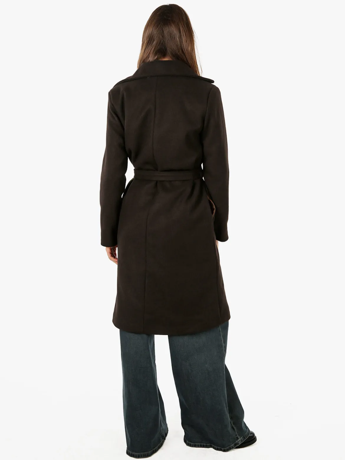 Solada Cappotto donna midi a doppiopetto - moro