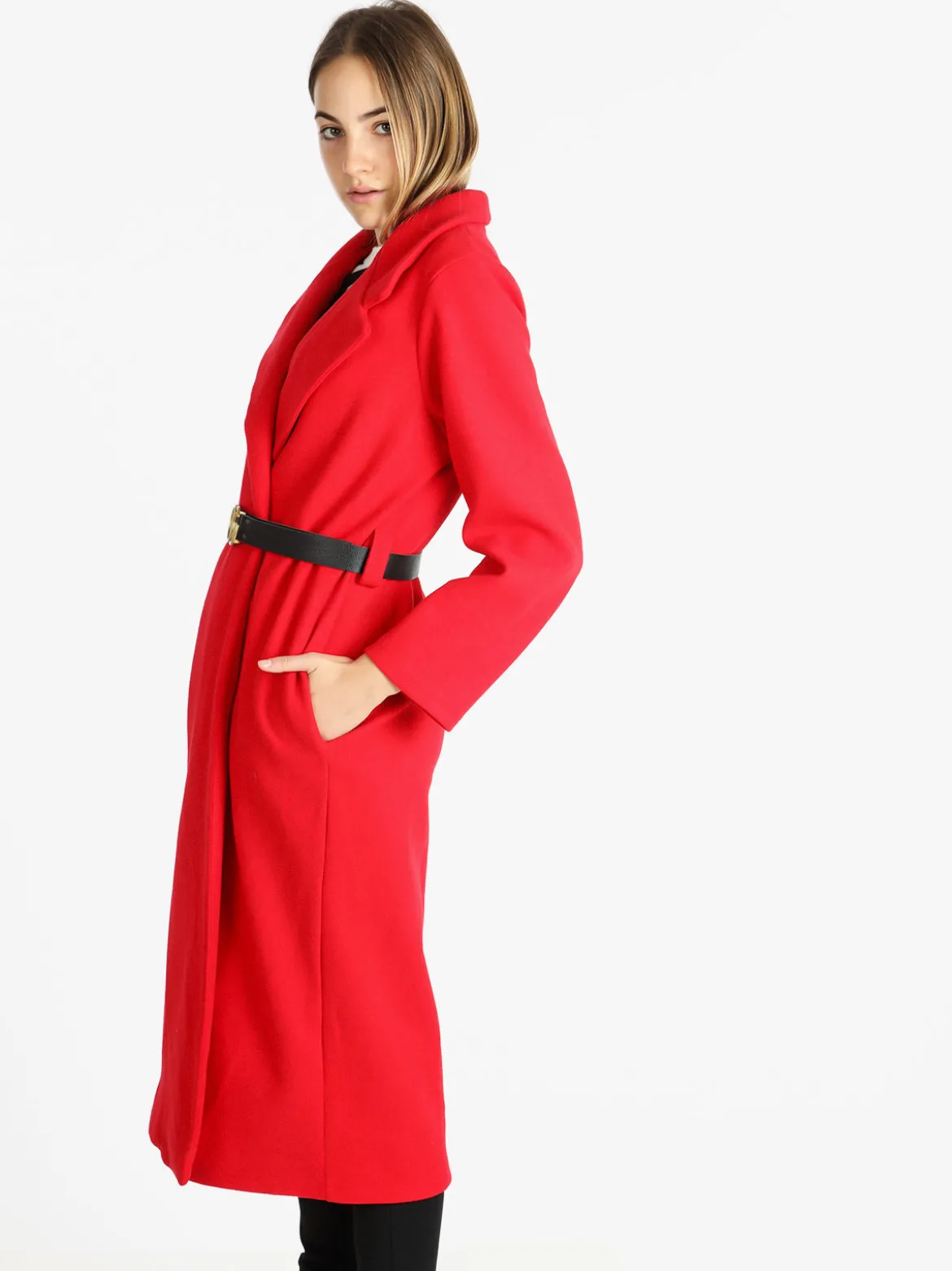 Solada Cappotto lungo classico donna con cintura