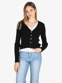 Solada Cardigan donna in maglia a costine con bottoni