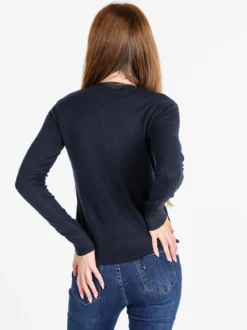 Solada Cardigan donna in maglia con bottoni - blu scuro