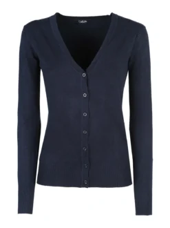 Solada Cardigan donna in maglia con bottoni - blu scuro