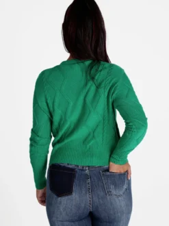 Solada Cardigan donna in maglia con bottoni di strass