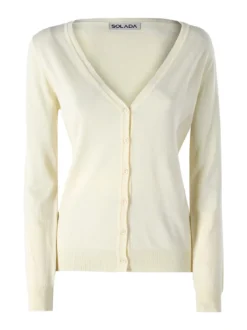 Solada Cardigan donna in maglia con bottoni - giallo