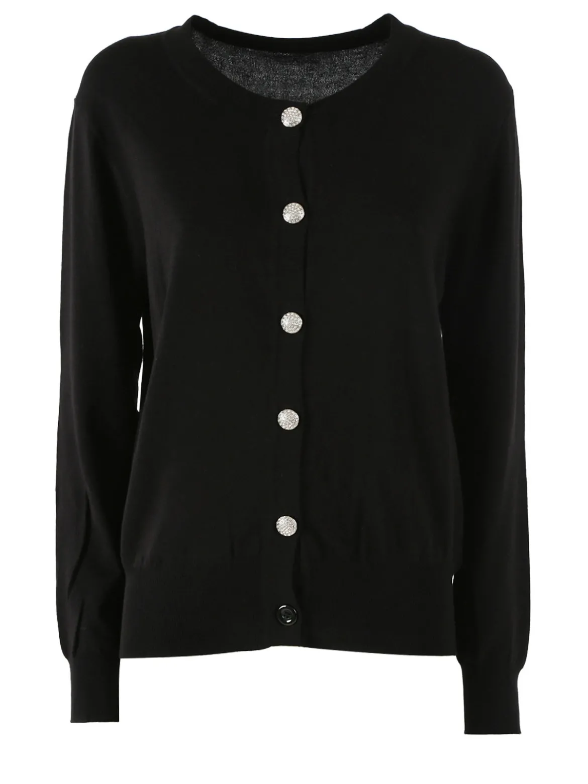 Solada Cardigan donna in maglia con bottoni gioiello - nero