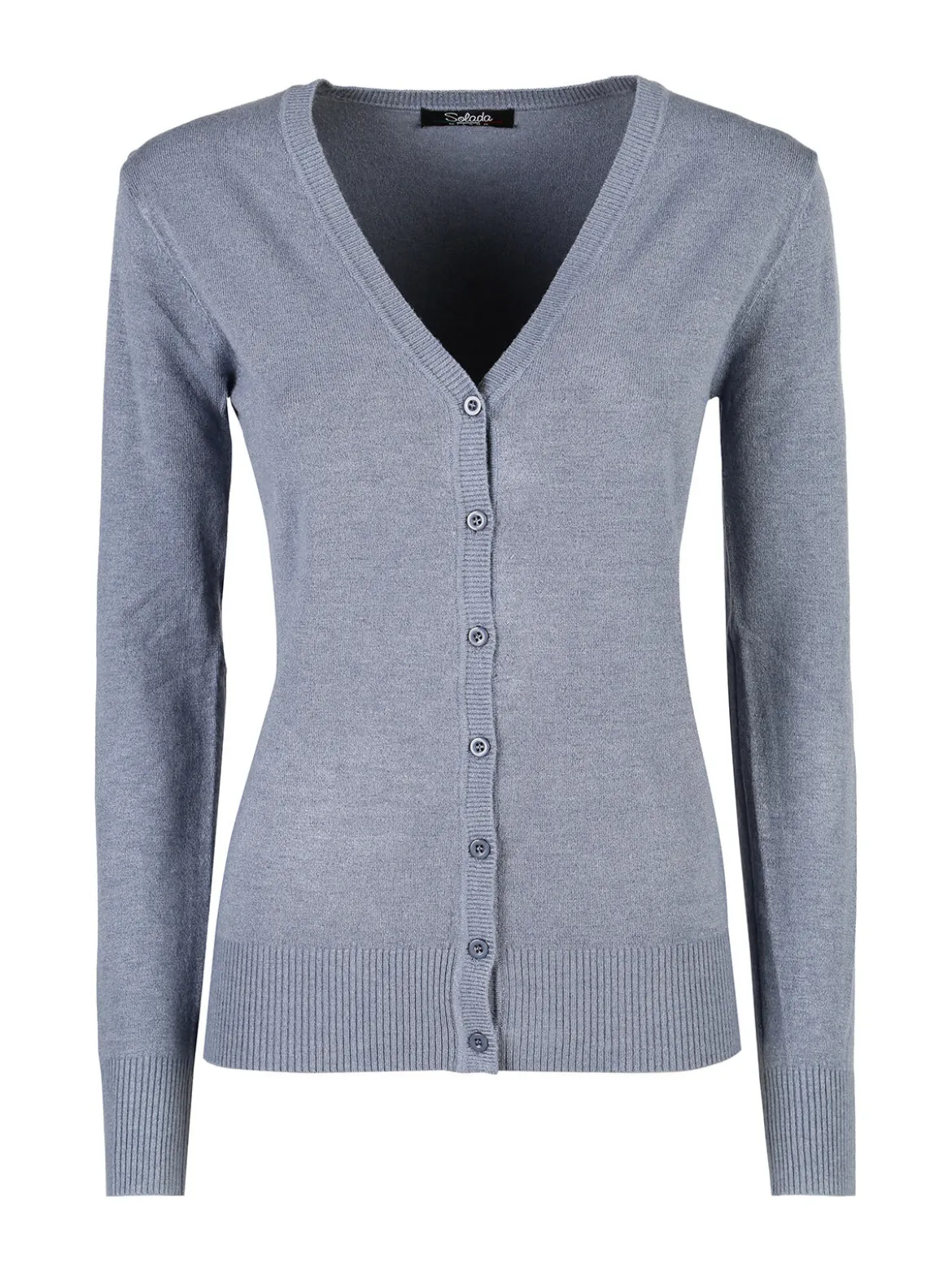 Solada Cardigan donna in maglia con bottoni - jeans