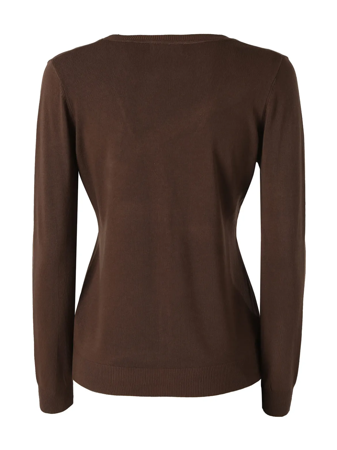 Solada Cardigan donna in maglia con bottoni - moro