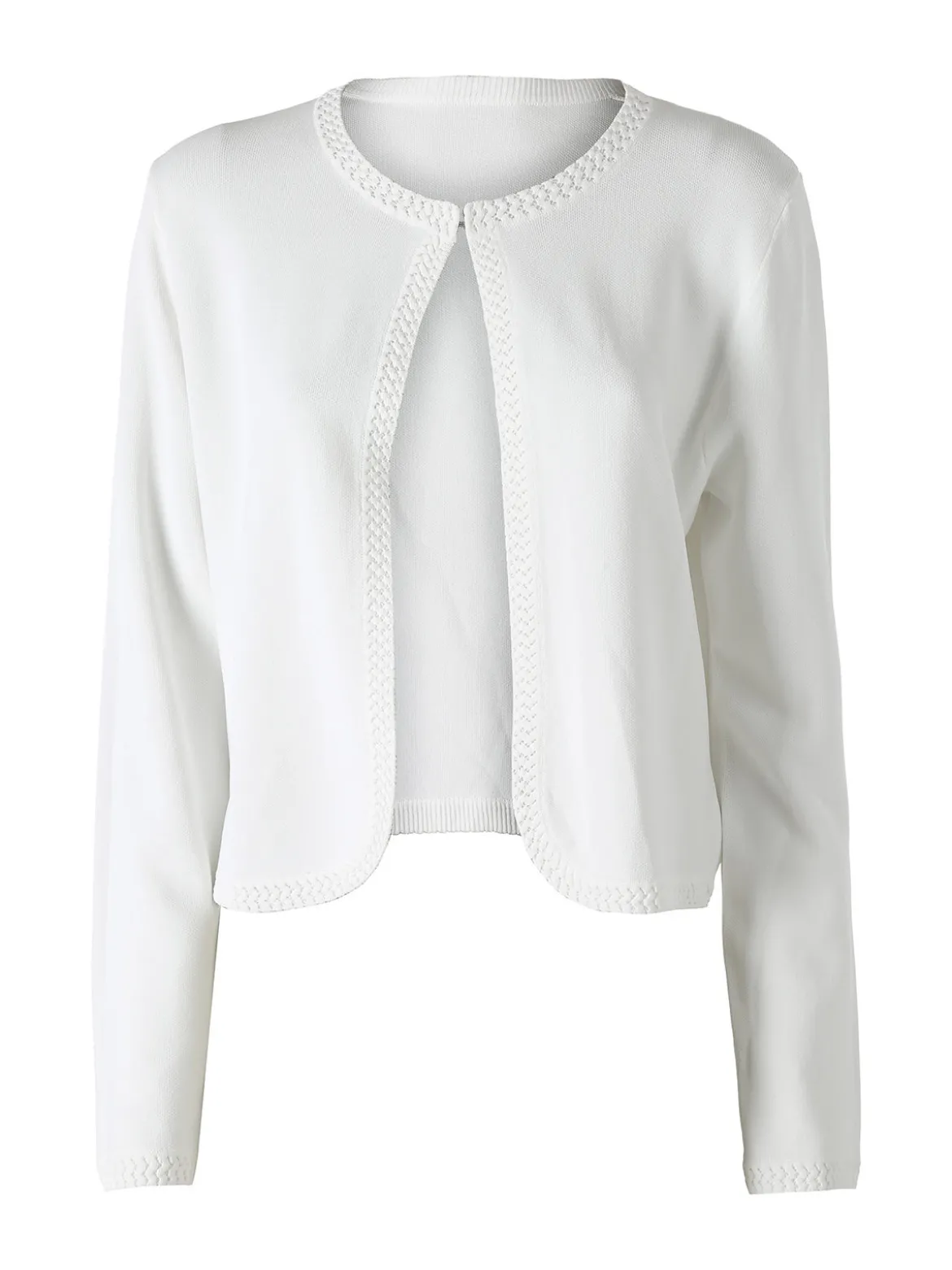 Solada Cardigan donna in maglia con gancino di chiusura - bianco