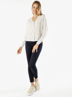 Solada Cardigan donna in maglia fine con bottoni - beige