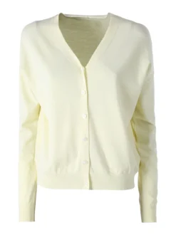 Solada Cardigan donna in maglia fine con bottoni - giallo