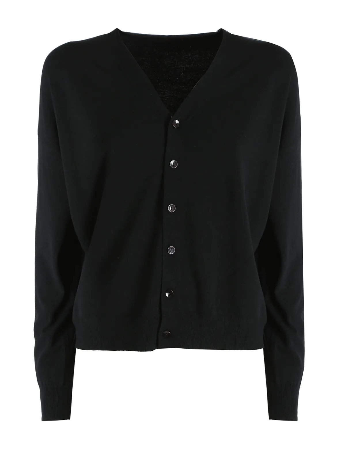 Solada Cardigan donna in maglia fine con bottoni - nero