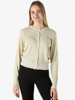 Solada Cardigan donna lurex con bottoni - oro