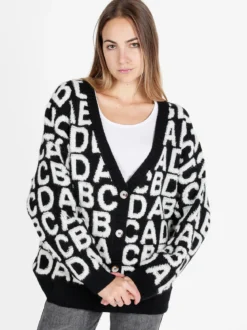 Solada Cardigan donna oversize in maglia con stampe