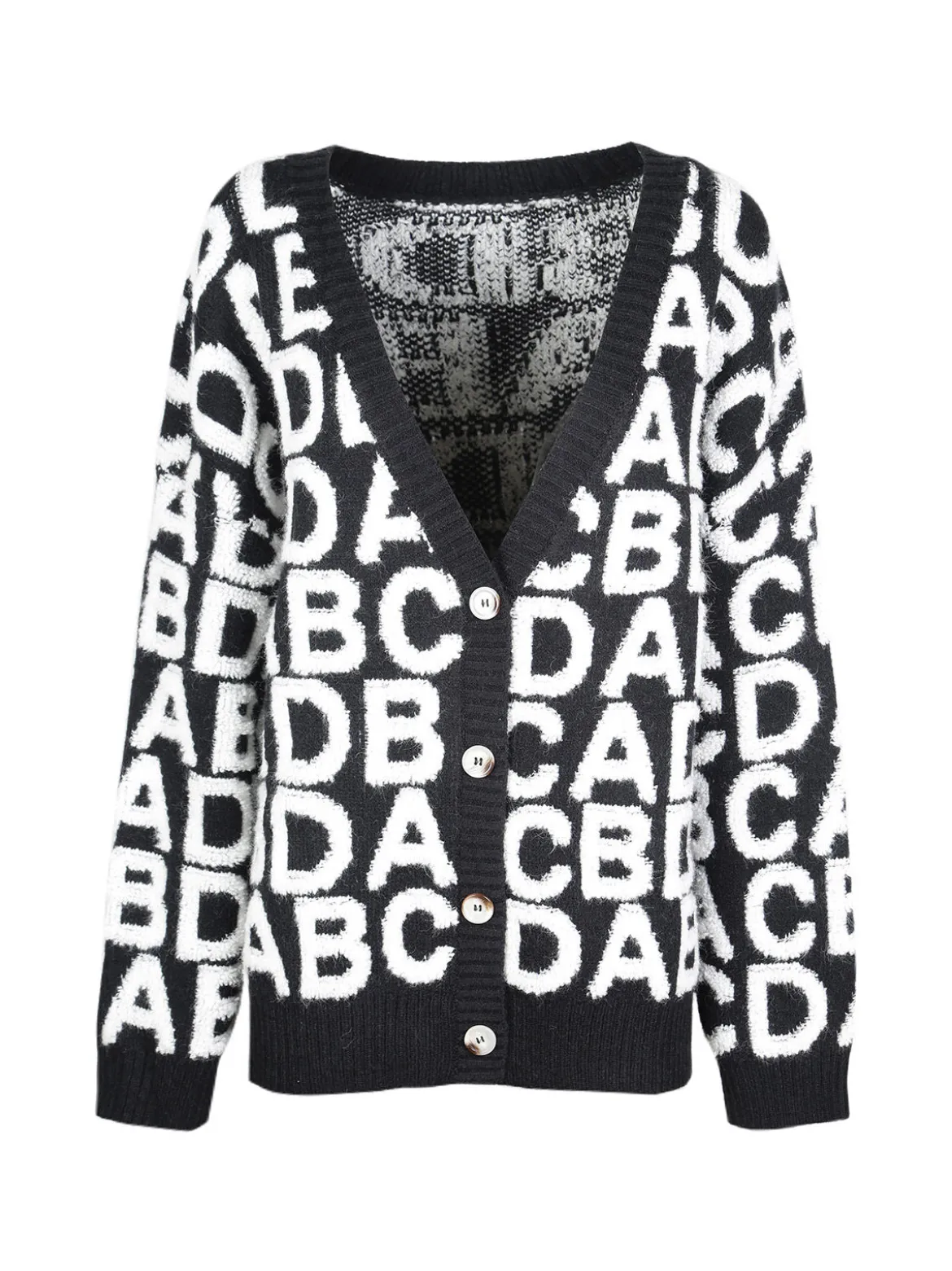 Solada Cardigan donna oversize in maglia con stampe