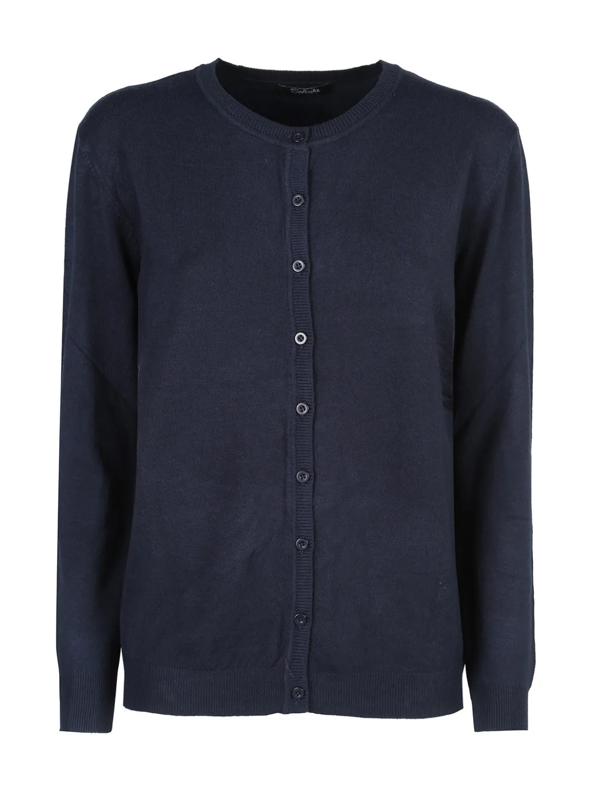Solada Cardigan girocollo da donna in maglia - blu scuro