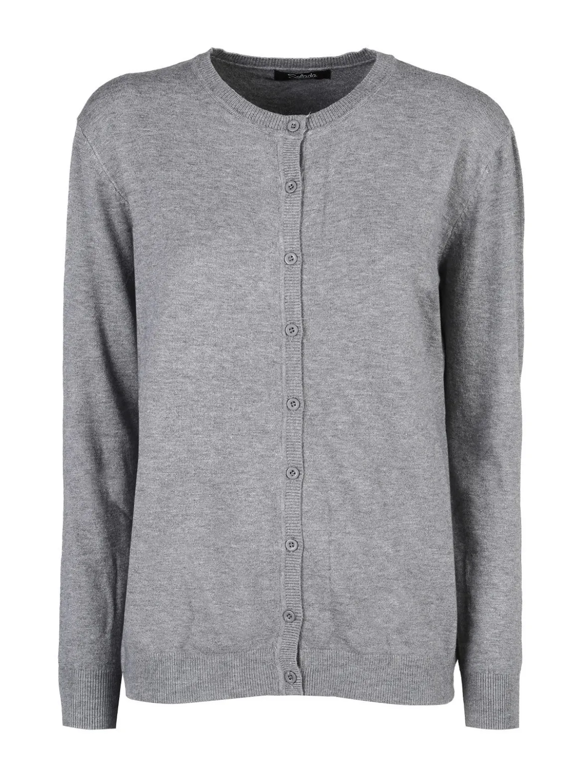 Solada Cardigan girocollo da donna in maglia - grigio