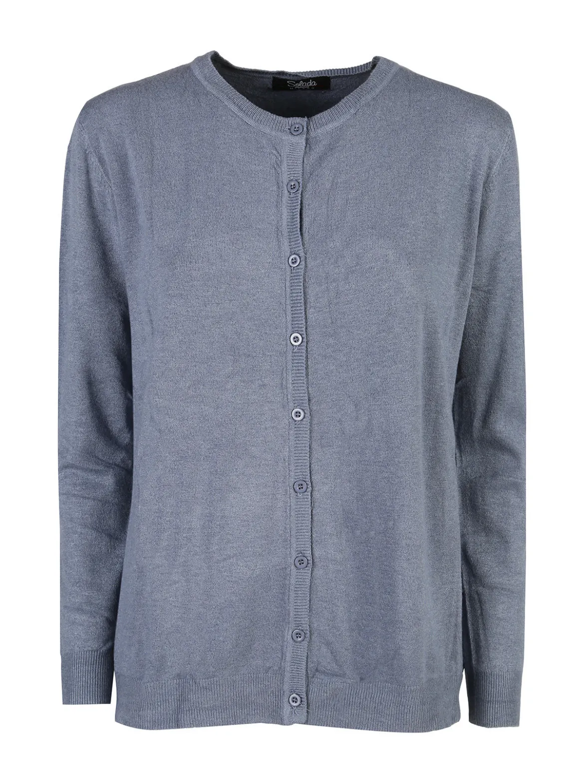 Solada Cardigan girocollo da donna in maglia - jeans