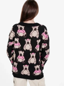 Solada Cardigan in maglia oversize da donna stampa orsacchiotti
