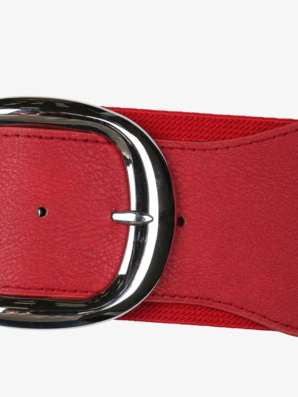 Solada Cintura elasticizzata da donna con fibbia argentata - rosso