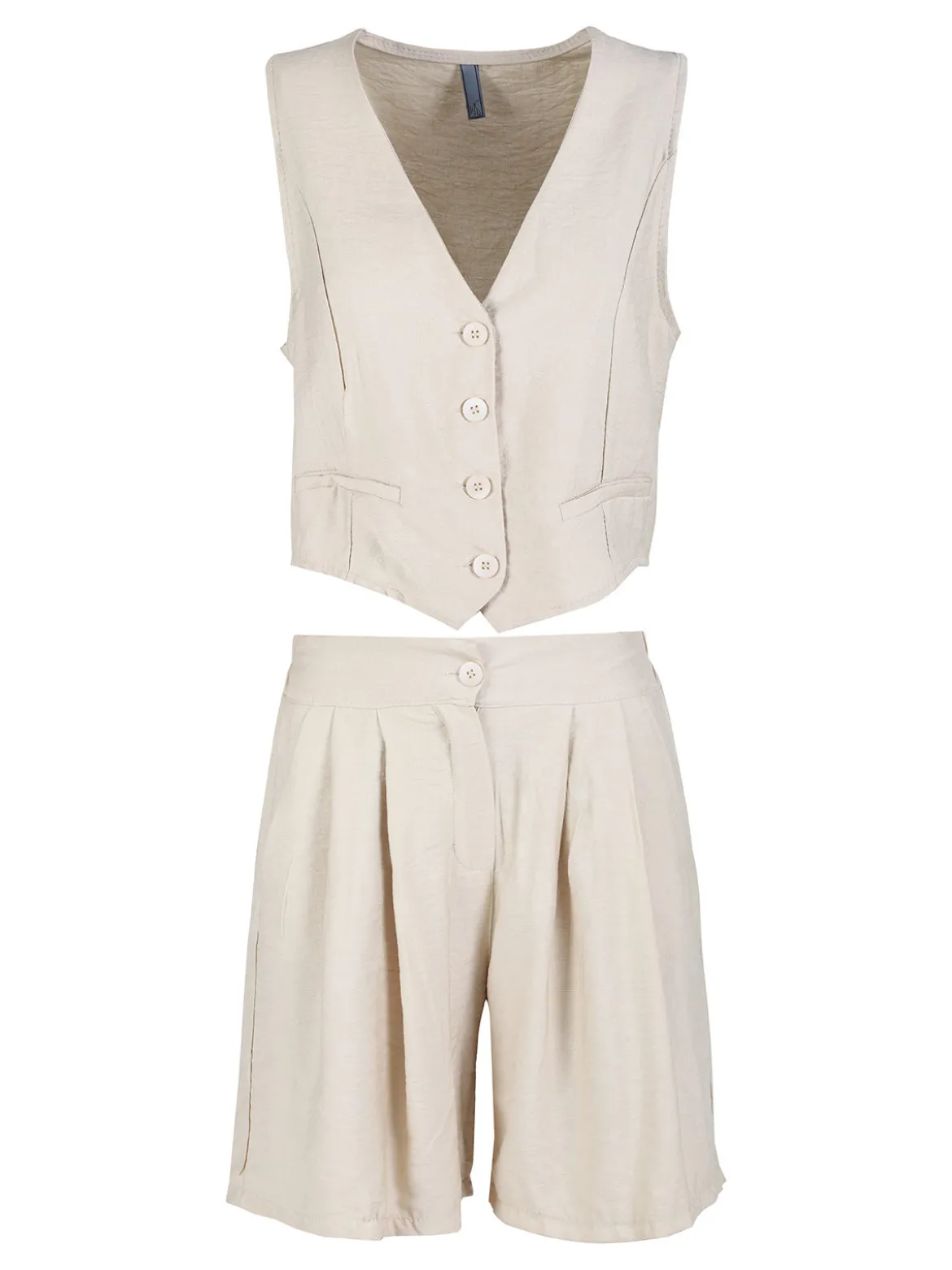 Solada Completo corto da donna con gliet e shorts - beige