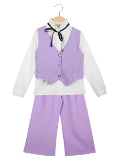 Solada Completo elegante da bambina con camicia + gilet e pantaloni