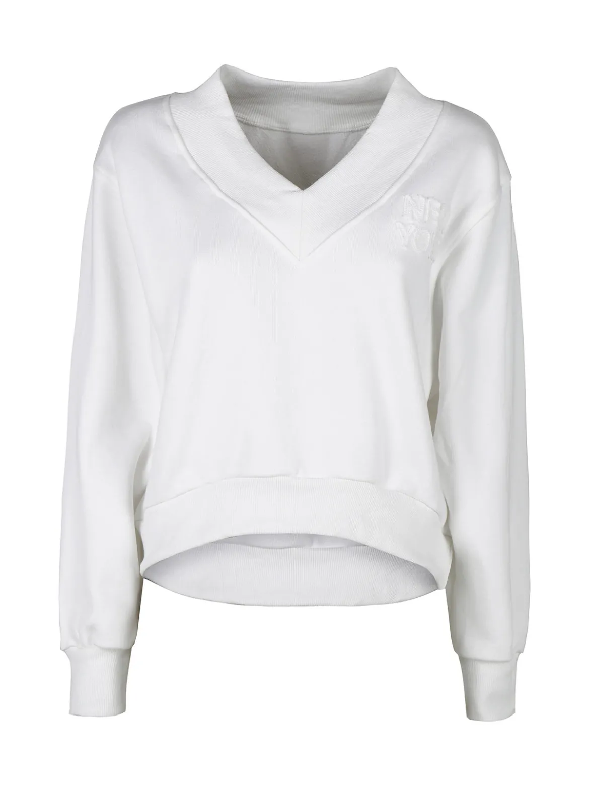 Solada Felpa cropped da donna con scollo a V
