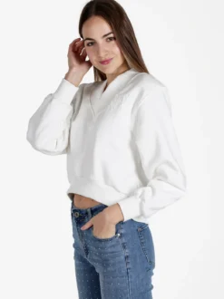 Solada Felpa cropped da donna con scollo a V
