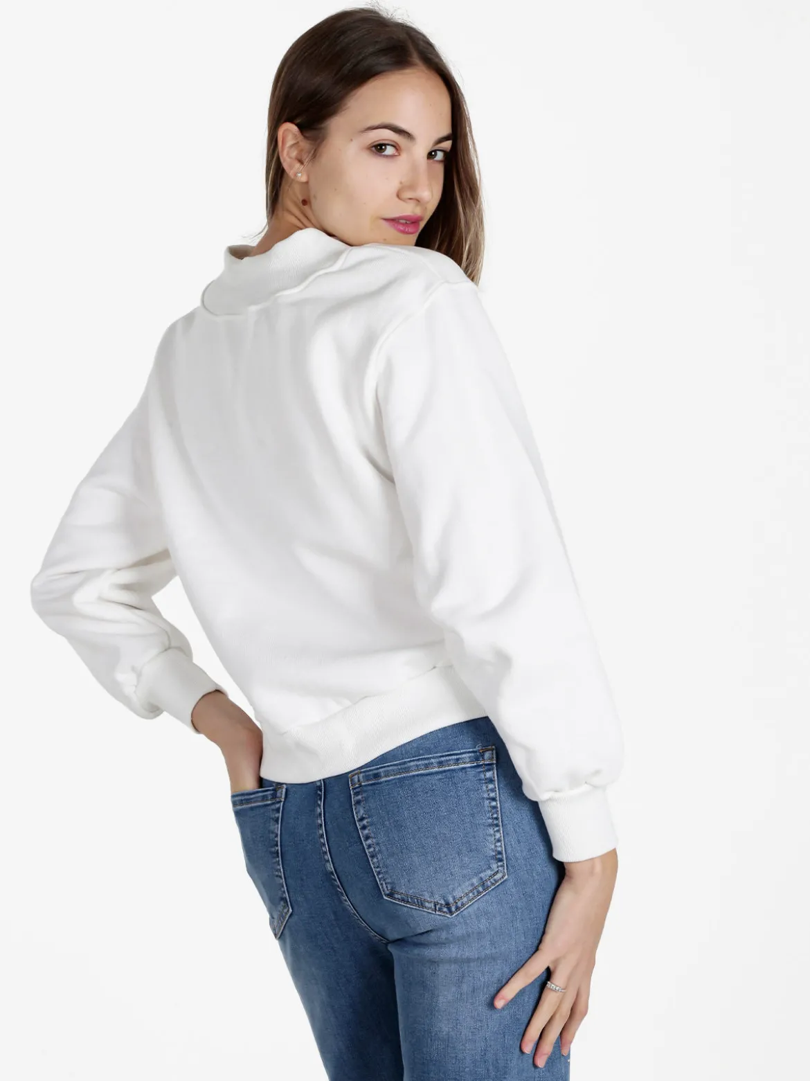 Solada Felpa cropped da donna con scollo a V