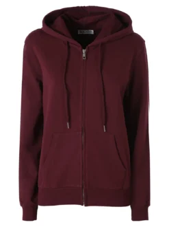 Solada Felpa da donna con cappuccio e zip intera - bordeaux