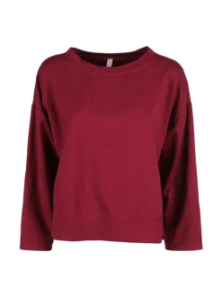 Solada Felpa donna leggera oversize girocollo - bordeaux