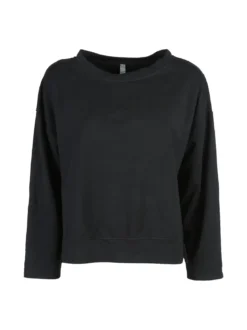 Solada Felpa donna leggera oversize girocollo - nero