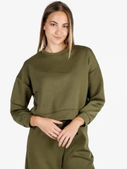 Solada Felpa donna oversize girocollo - militare