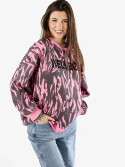 Solada Felpa oversize da donna con stampe - fucsia