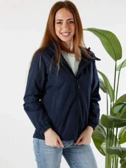 Solada Giacca a vento da donna con cappuccio - blu scuro