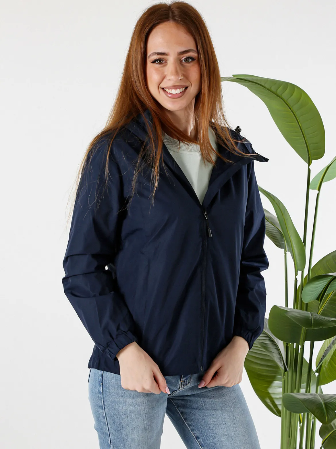 Solada Giacca a vento da donna con cappuccio - blu scuro