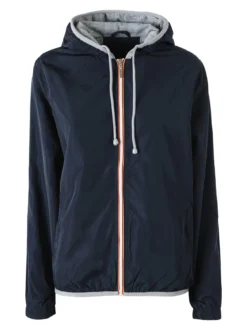 Solada Giacca a vento da donna con cappuccio e zip - blu scuro