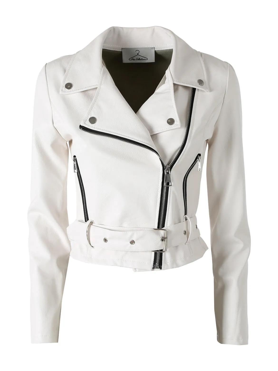 Solada Giacca biker da donna in ecopelle - bianco