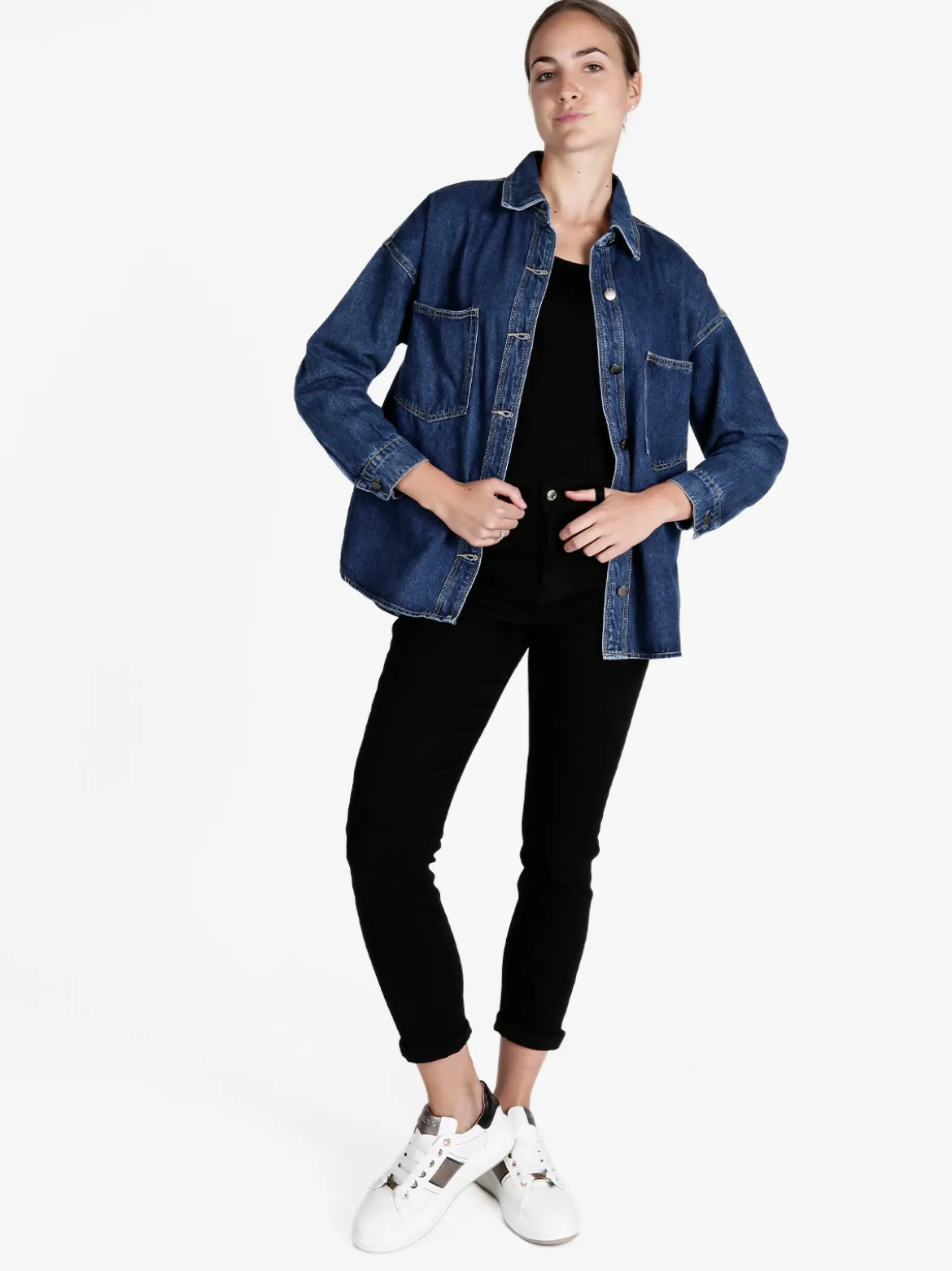 Solada Giacca camicia da donna oversize in jeans
