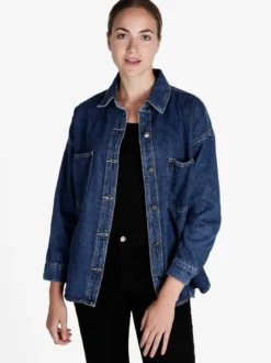 Solada Giacca camicia da donna oversize in jeans