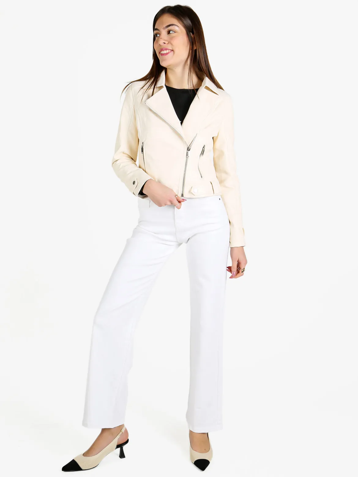 Solada Giacca donna biker in ecopelle