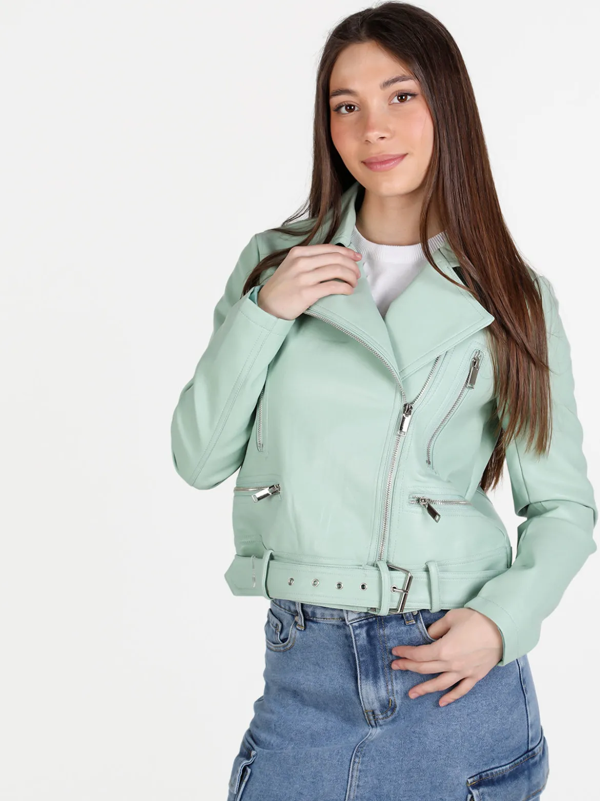 Solada Giacca donna biker in ecopelle