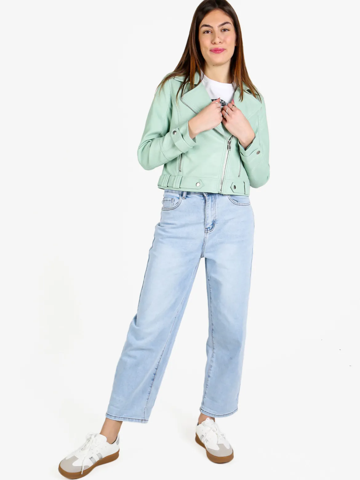 Solada Giacca donna biker in ecopelle