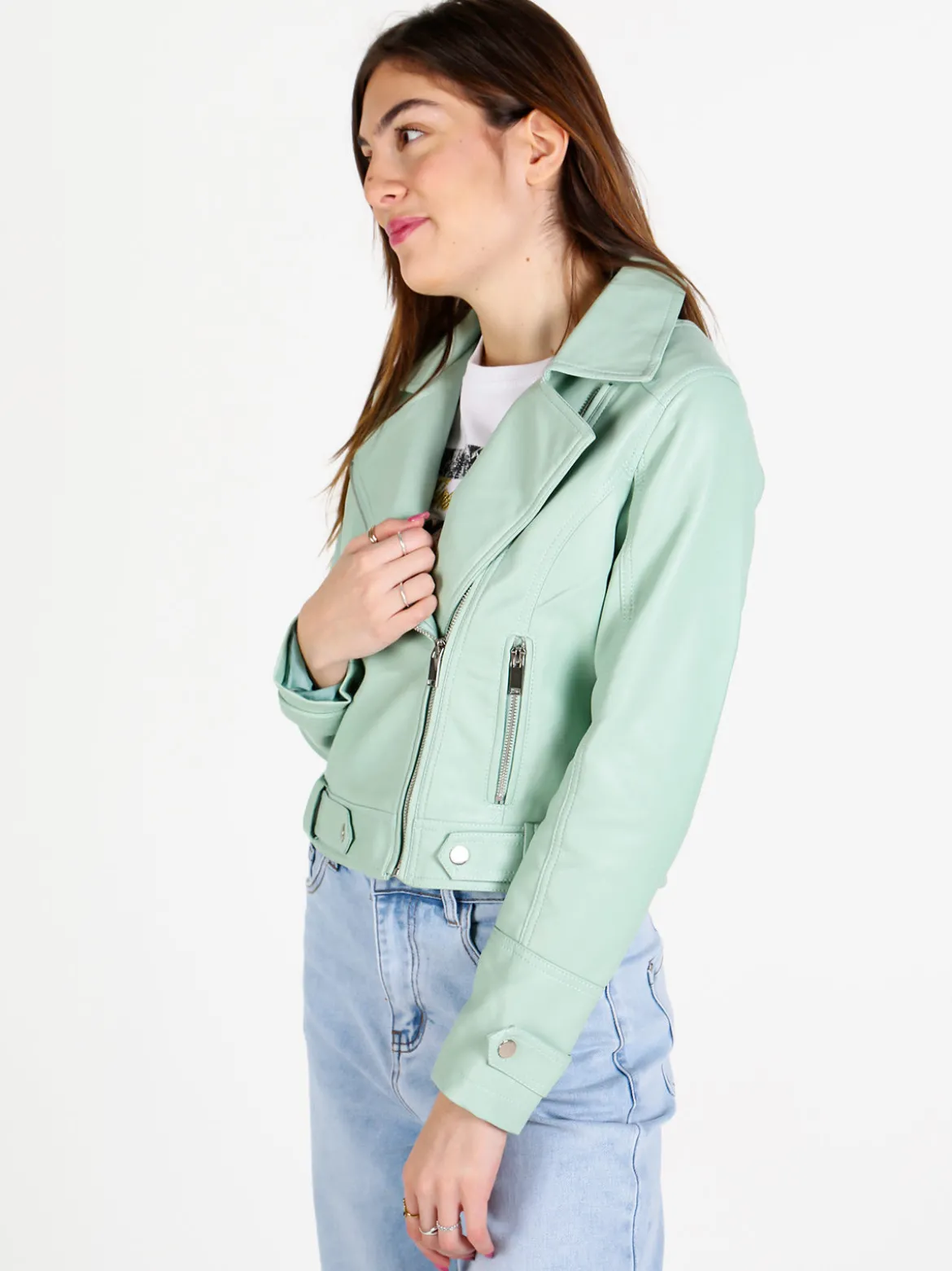 Solada Giacca donna biker in ecopelle