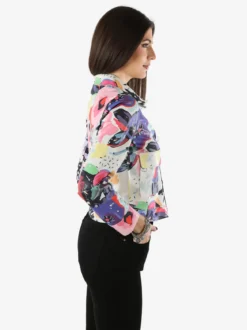 Solada Giacca donna con stampa colorata e bottoni - rosa