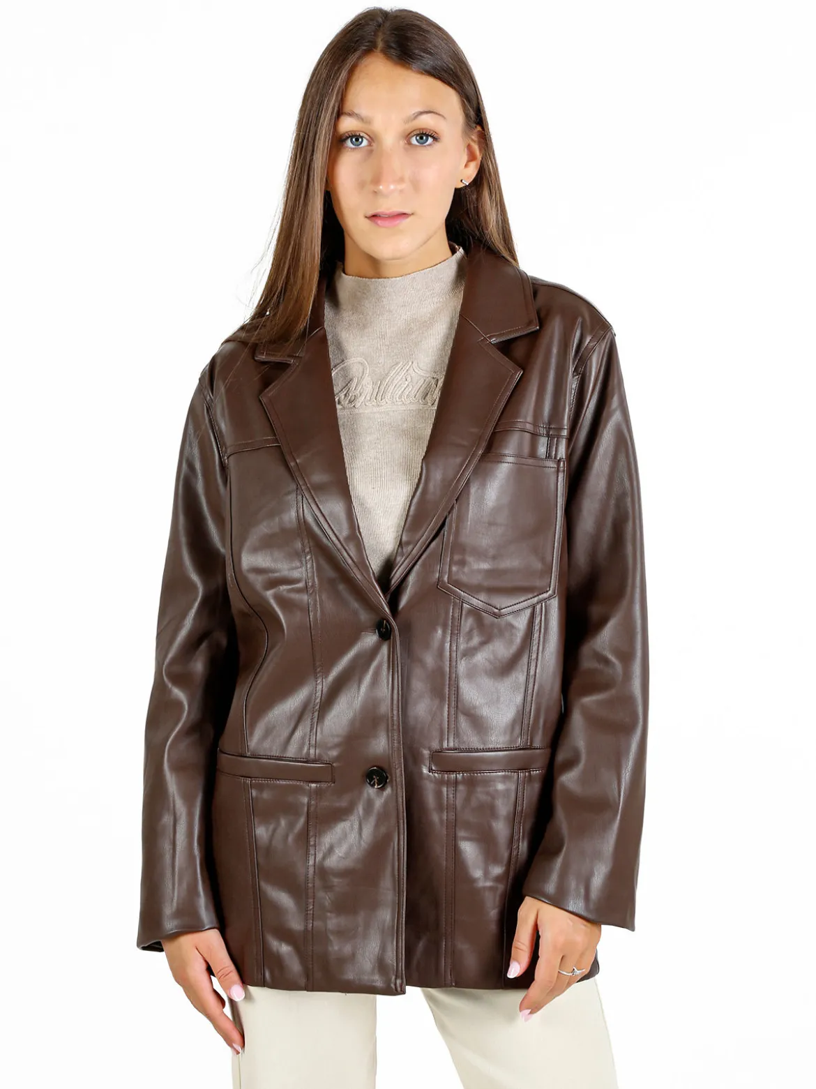 Solada Giacca donna in ecopelle - moro