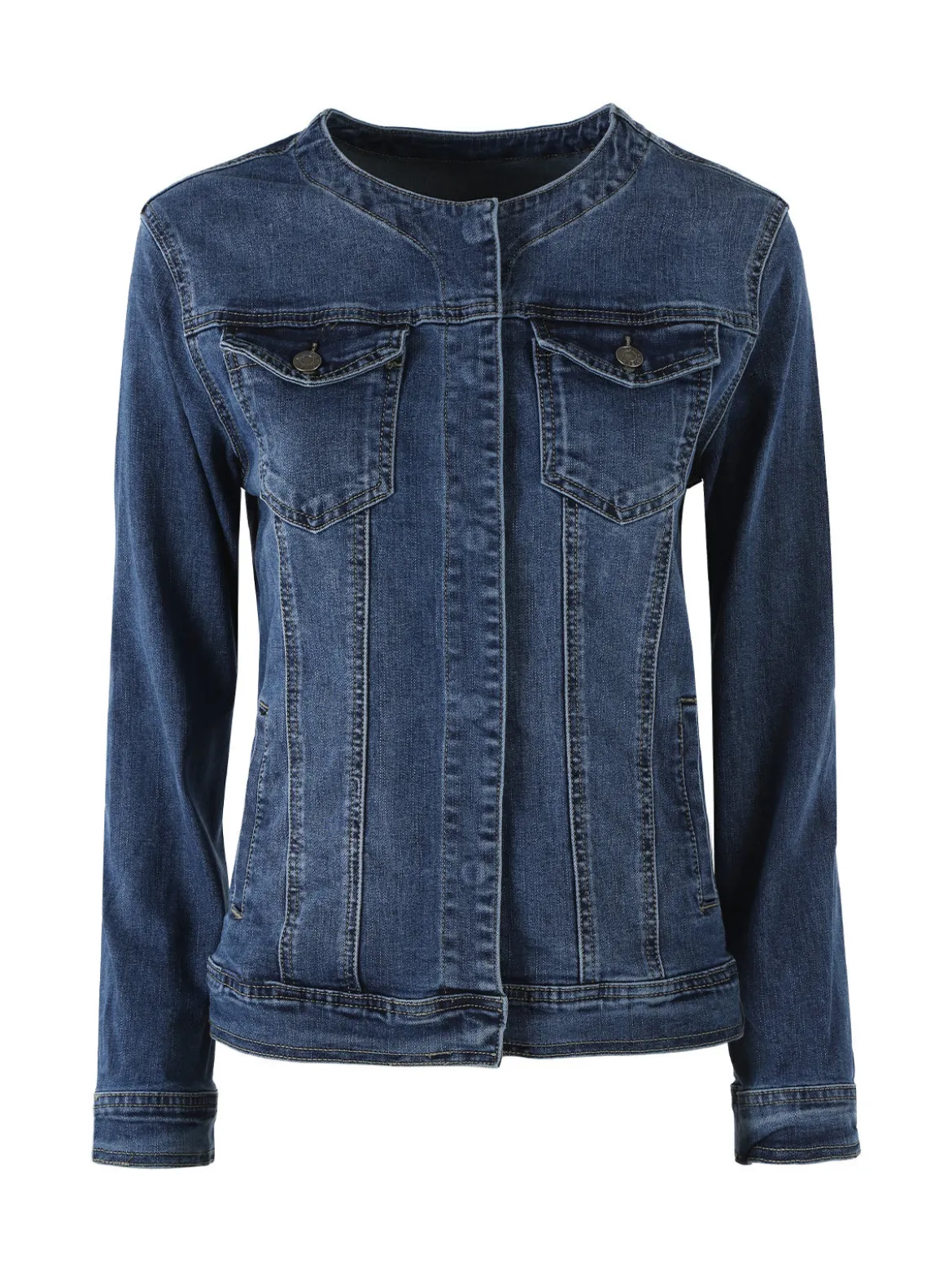Solada Giacca donna in jeans con bottoni taglie grandi - jeans