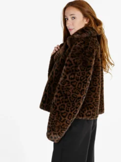 Solada Giacca donna in pelliccia sintetica animalier - moro