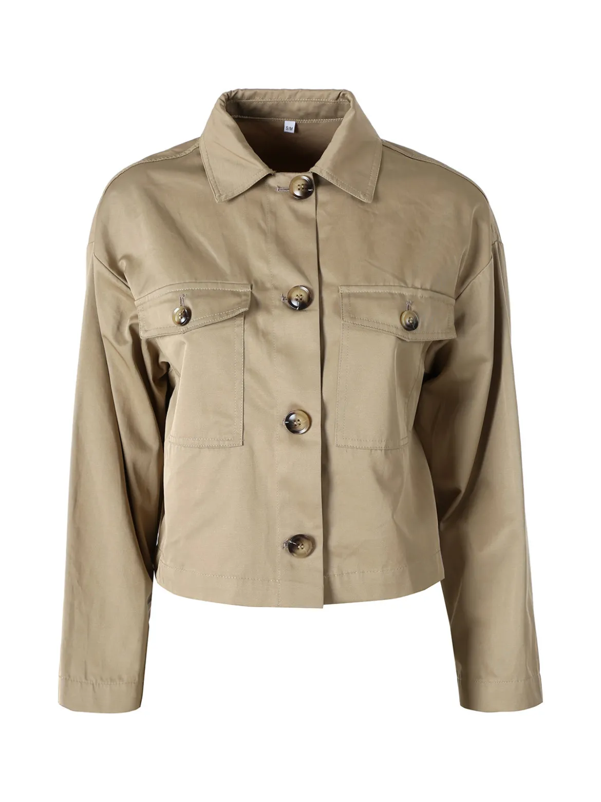 Solada Giacca donna oversize con bottoni - khaki