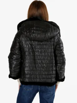 Solada Giacca donna oversize in ecopelliccia reversibile - nero