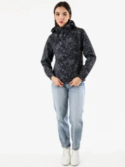 Solada Giacca impermeabile da donna con cappuccio e zip - nero