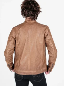 Solada Giacca in ecopelle da uomo con zip